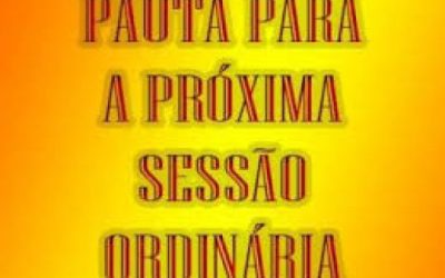 PAUTA DA SESSÃO 2498 – 14.10.19